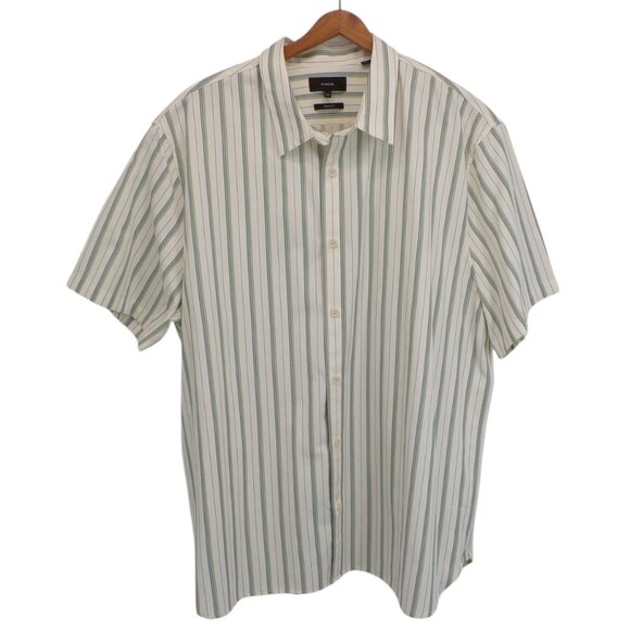 Vince Men's XXL/TTG Dress Shirt Short Sleeve Button Vertical Stripe. - Picture 1 of 10